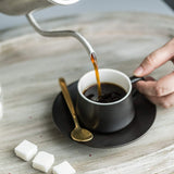 Coffee Espresso Cups with Saucers Set