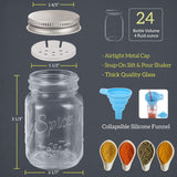 24 Pcs Glass Mason Spice Jars/Bottles - 4Oz