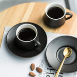 Coffee Espresso Cups with Saucers Set